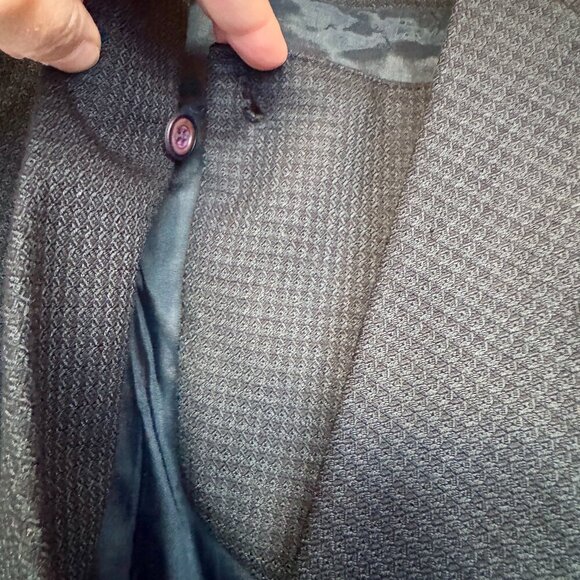 Black and Grey Cropped Double Breasted Blazer - Picture 6 of 13